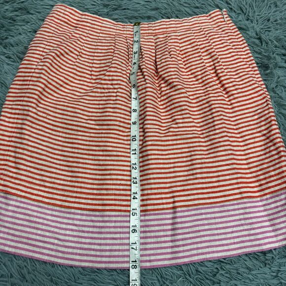 LOFT Striped 100% Linen Skirt Size 4 - Picture 9 of 10